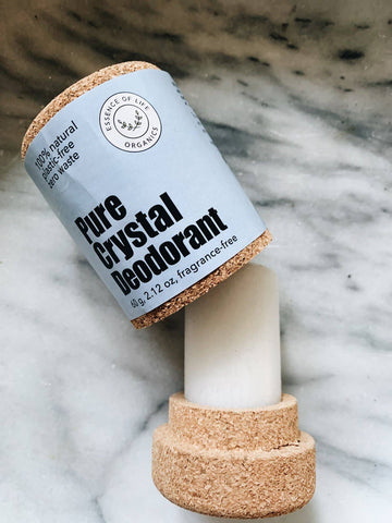 Crystal Deodorant Stick, in zero waste cork packaging